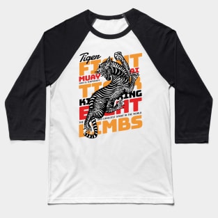 Muay Thai Tattoo Tiger Born to Fight Baseball T-Shirt